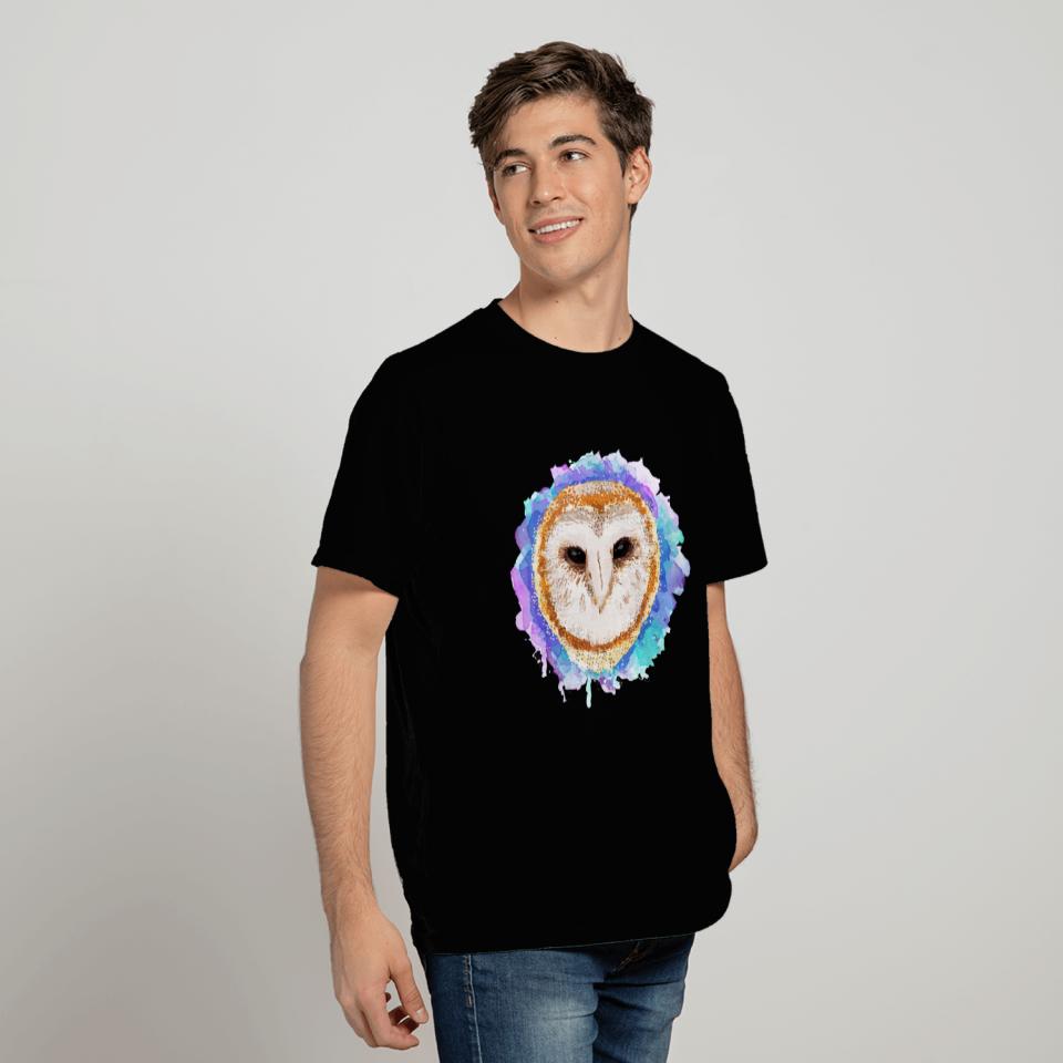 Colored barn owl T Shirts