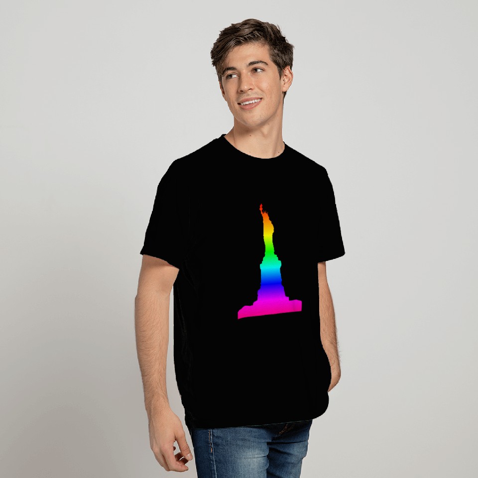 Rainbow Statue Of Liberty T Shirts