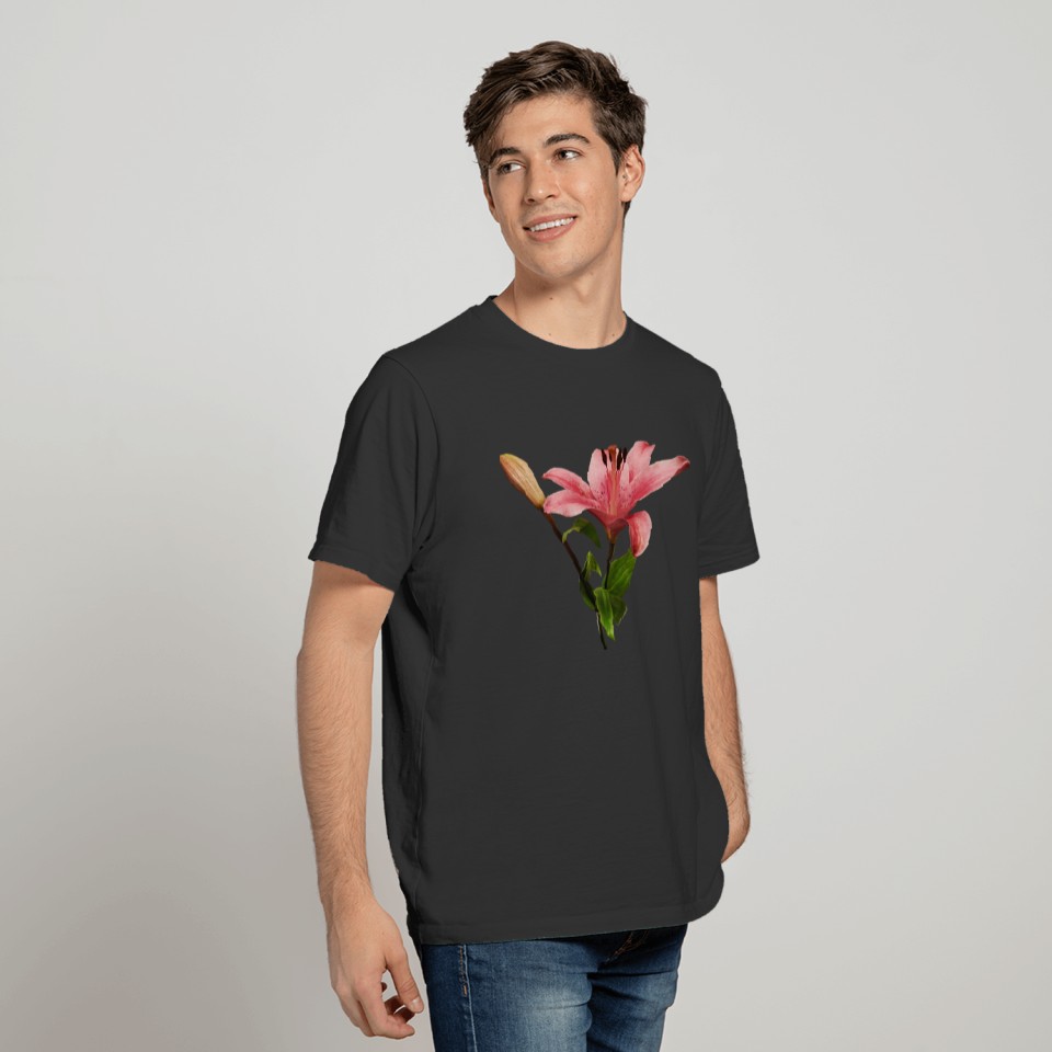 Pink Lily With Bud T Shirts