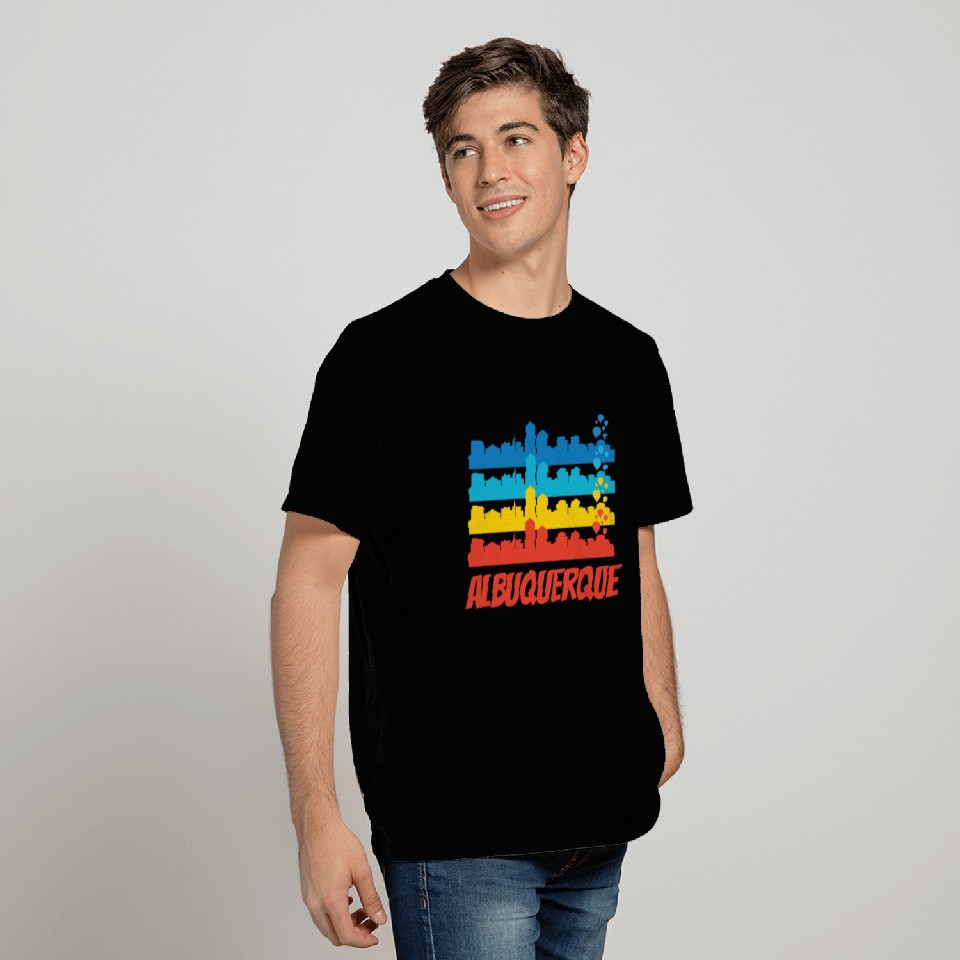 Retro Albuquerque NM Skyline Pop Art T Shirts