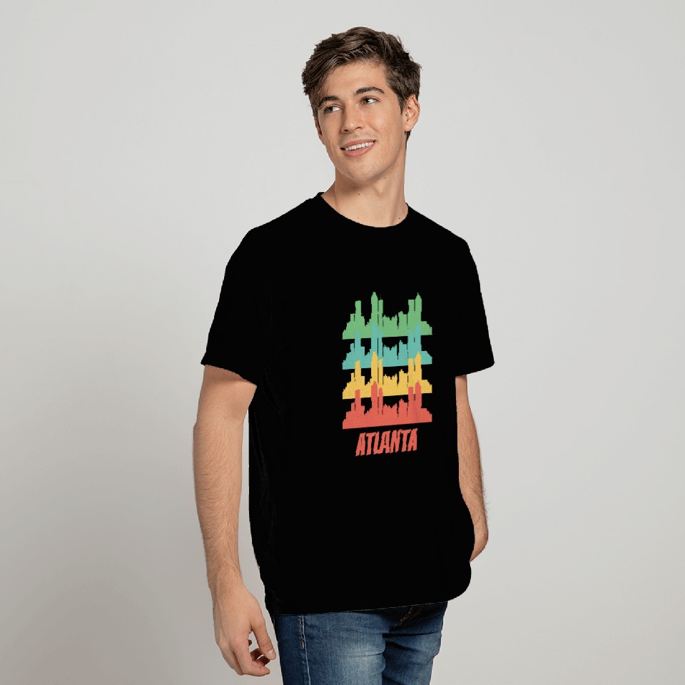 Retro Atlanta GA Skyline Pop Art T Shirts
