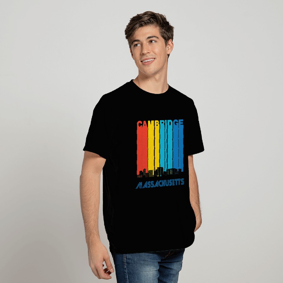Retro Cambridge Massachusetts Skyline T Shirts