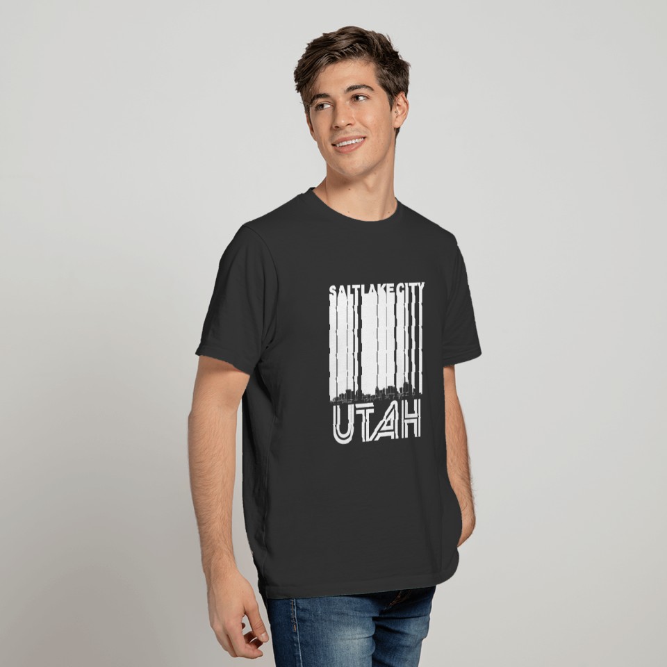 Retro Salt Lake City Utah Skyline T-shirt