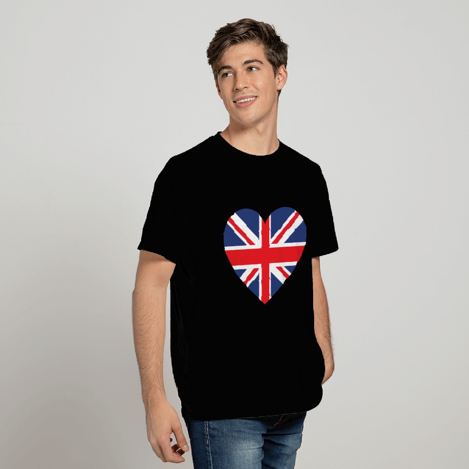 British Flag Love Heart Patriotic Pride Symbol T Shirts