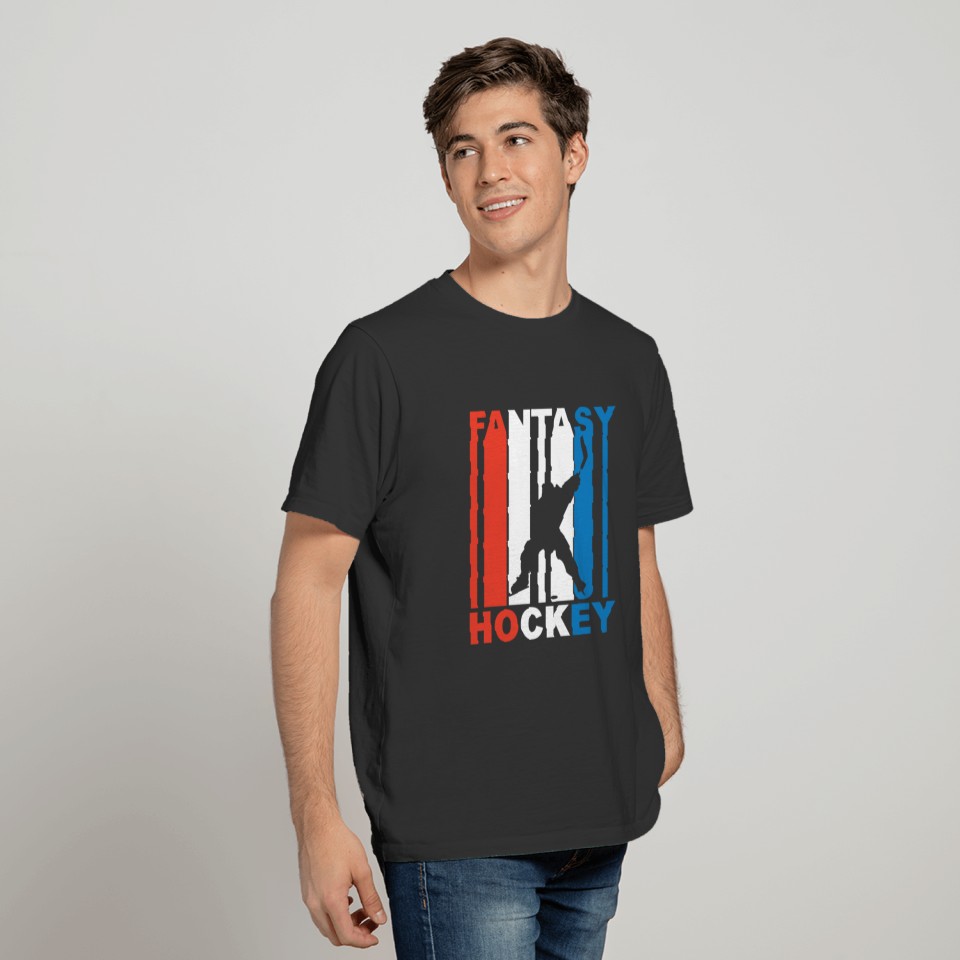 Red White And Blue Fantasy Hockey T-shirt