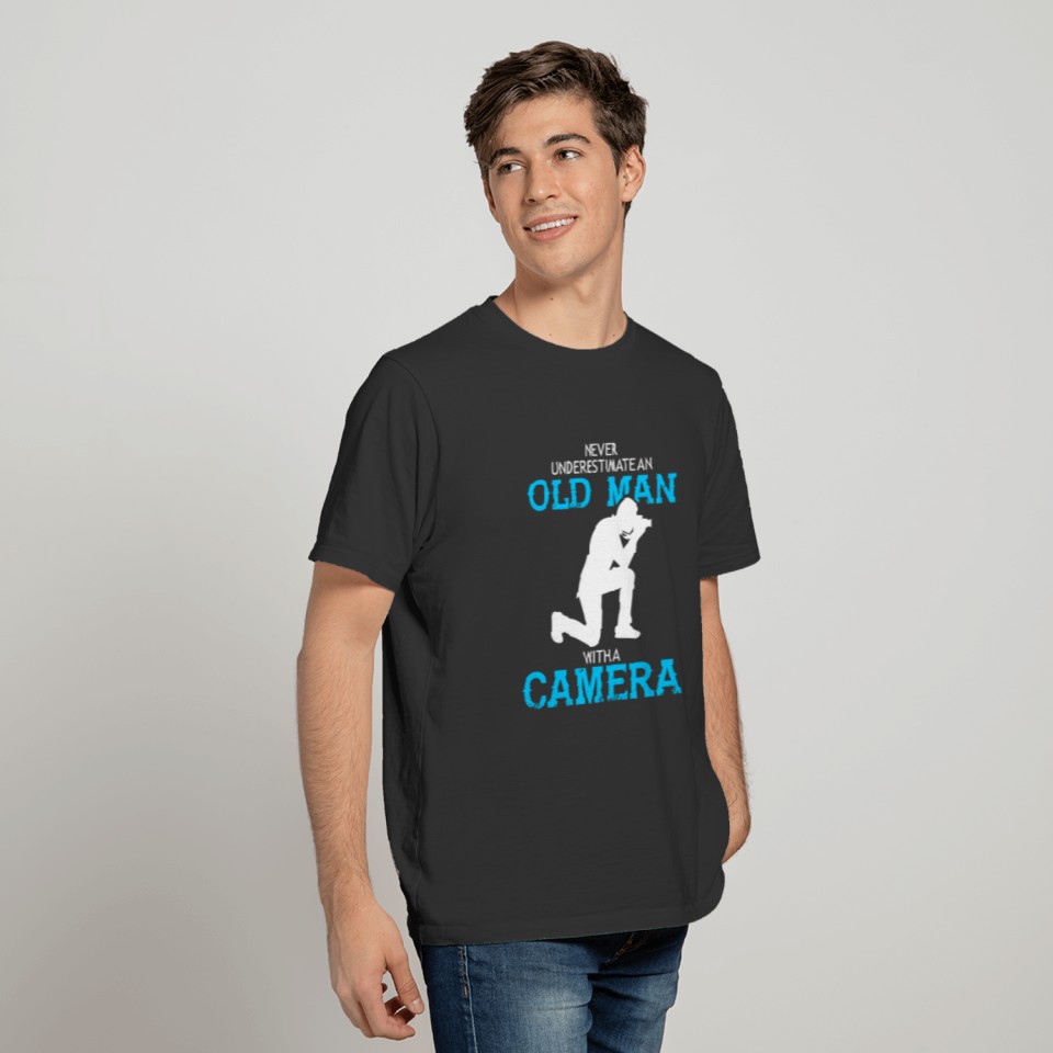 An Old Man With A Camera T Shirt T-shirt
