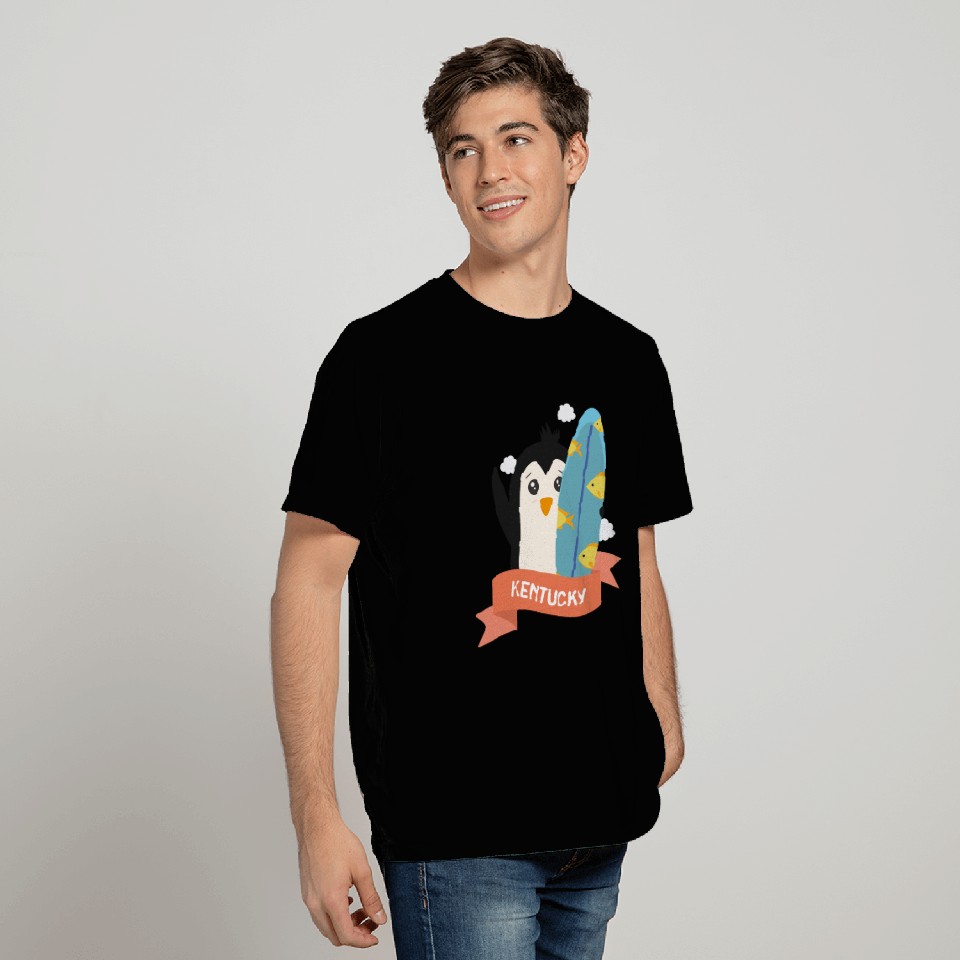 Penguin Surfer from Kentucky Gift T Shirts