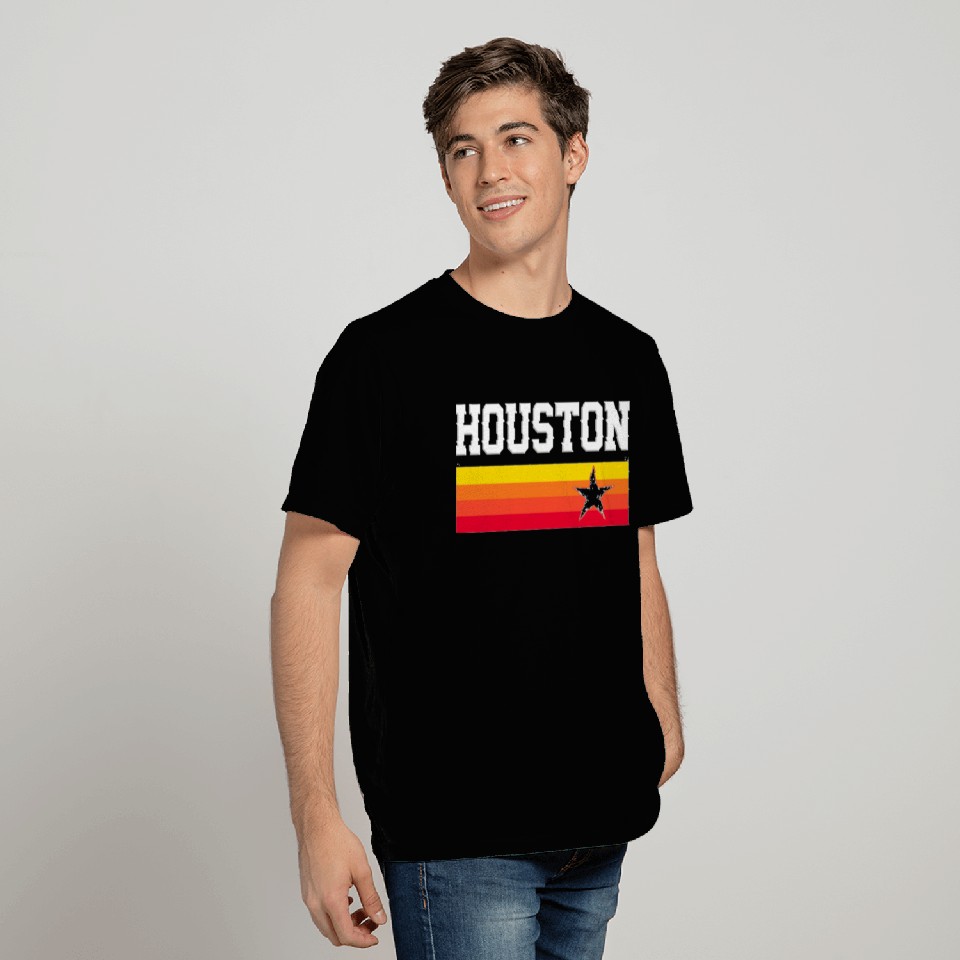 Houston Baseball Throwback Astro Vintage Stripes T Shirts
