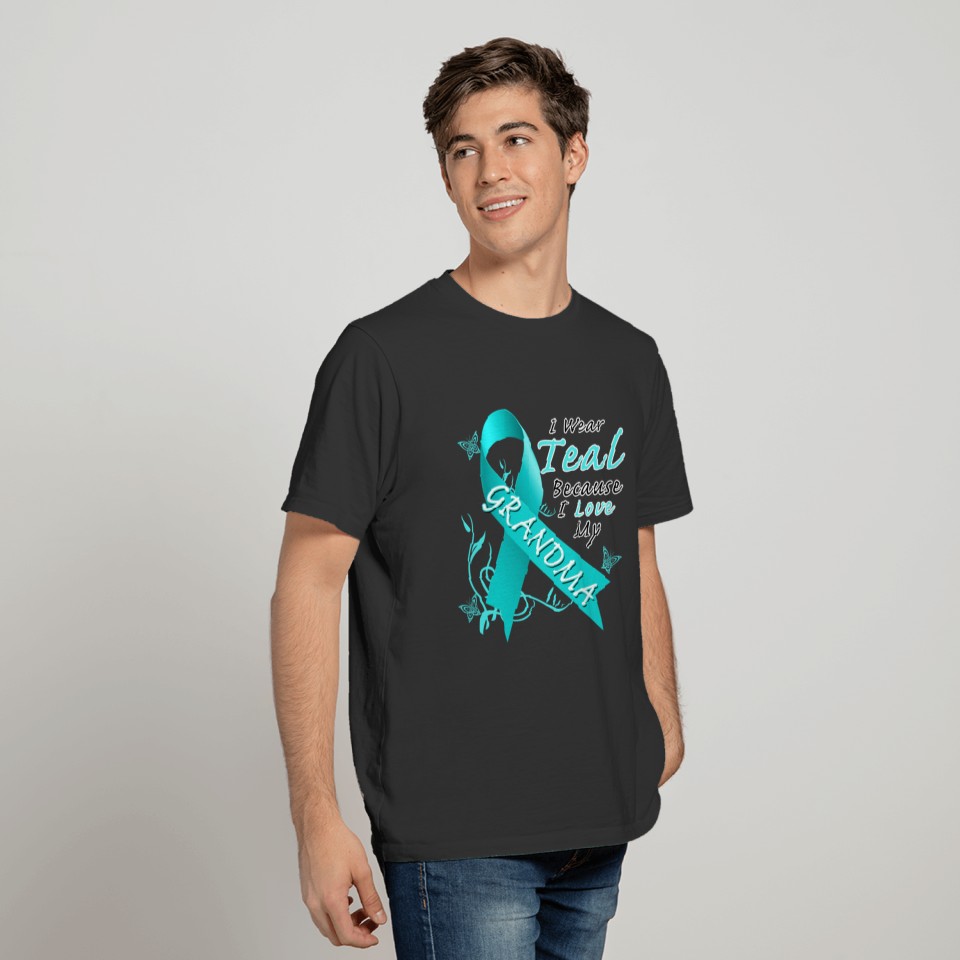 Ovarian Cancer I Wear Teal For My Grandma T Shirts