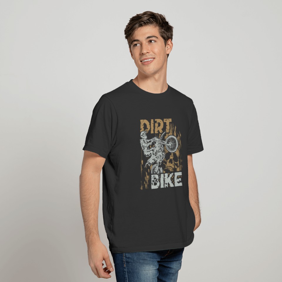 Dirt Bike Skull Wheelie T-shirt