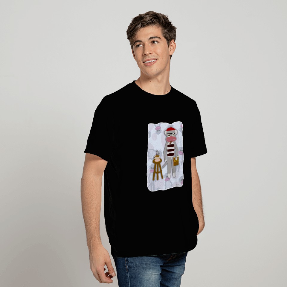 Beatnik Poet Sock Monkey Cartoon T Shirts