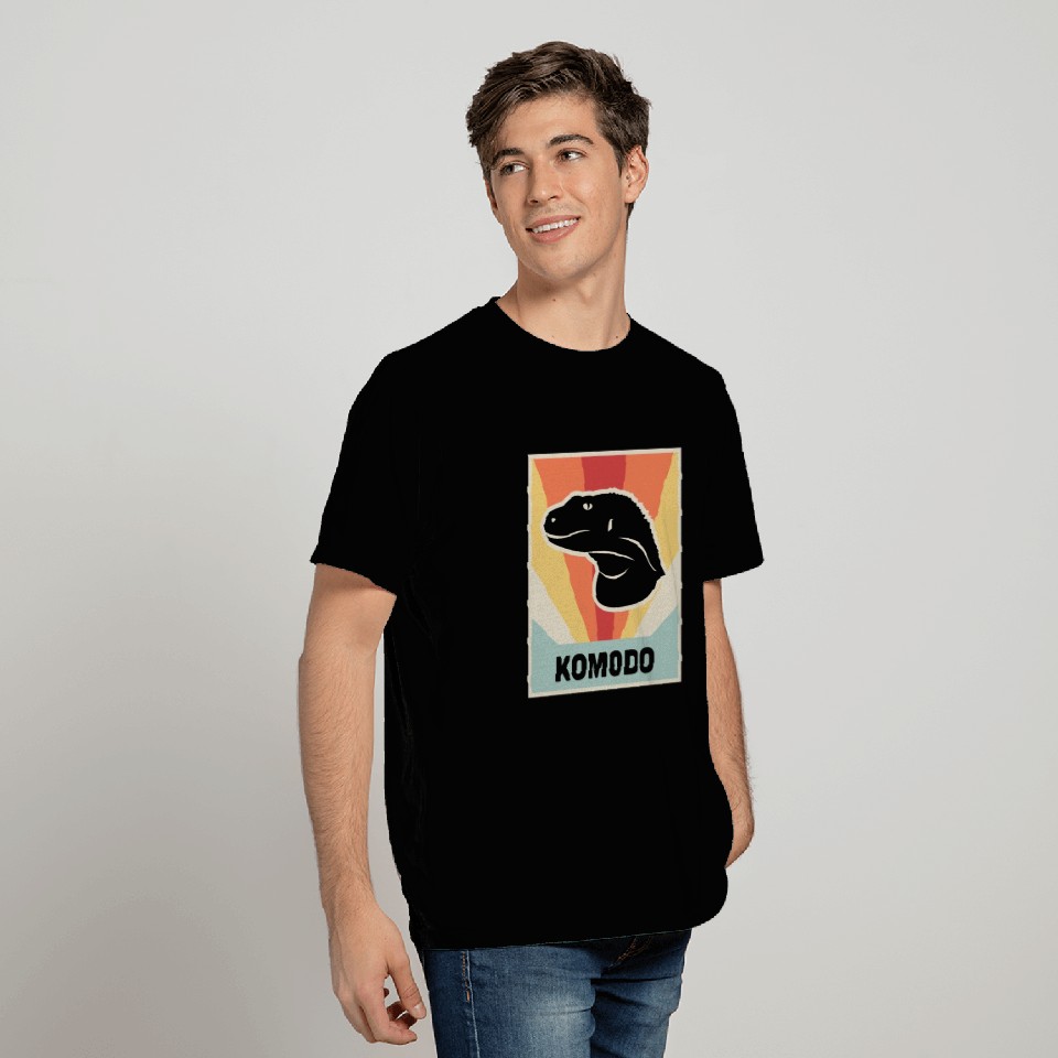 KOMODO Dragon - Vintage 70s Style Poster T Shirts