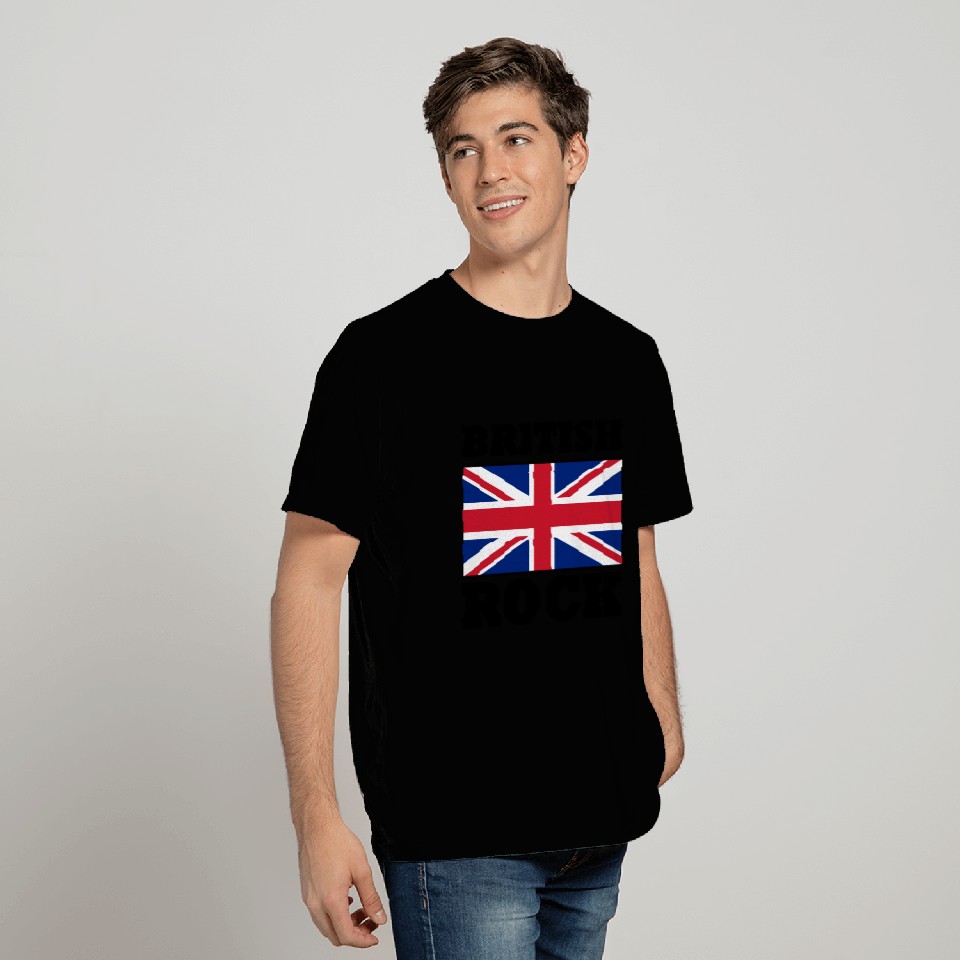 British Rock with Union Jack Flag Poster T Shirts