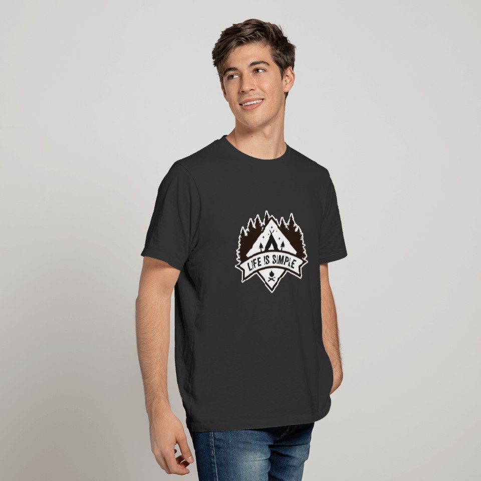 Life is simple - campfire camping T-shirt