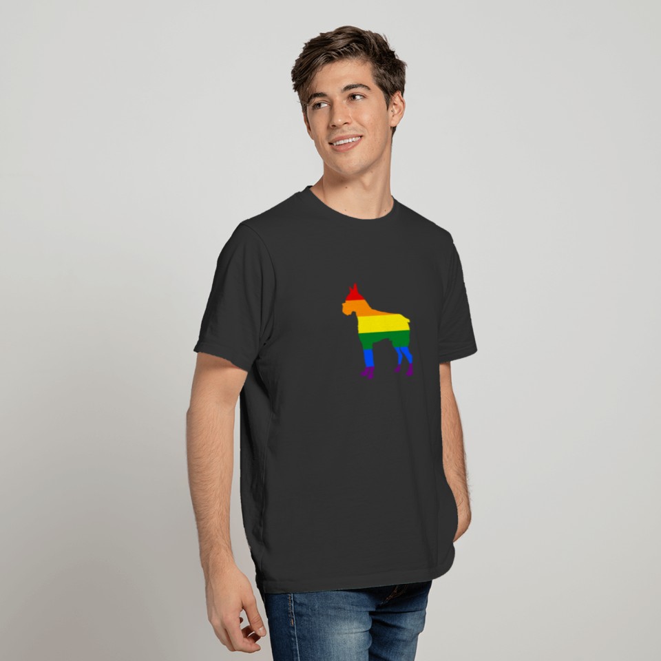 Gay Dogs Boxer Rainbow Flag LGBT Dog T-shirt