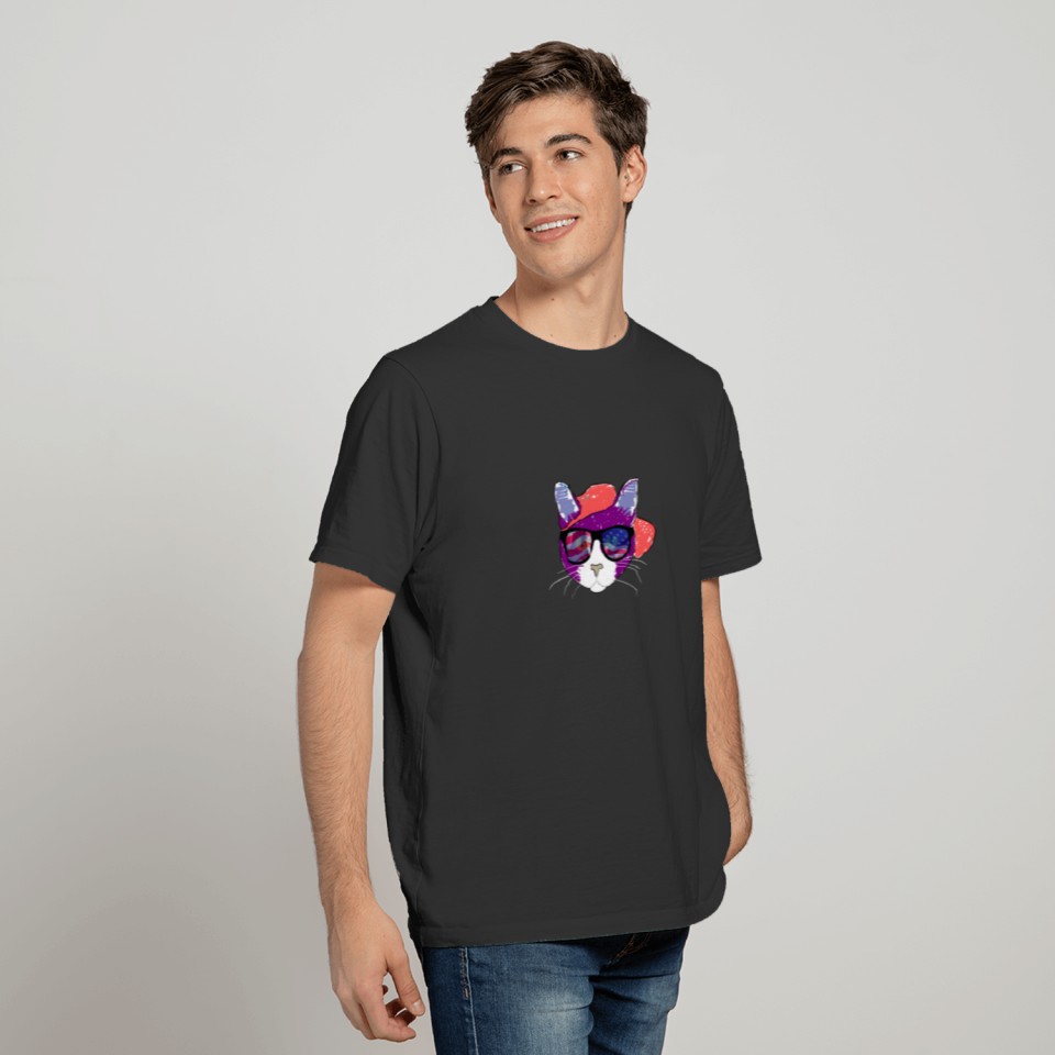 cat America Flag T-shirt