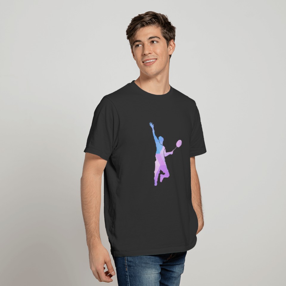 badminton player colorful gift idea T-shirt