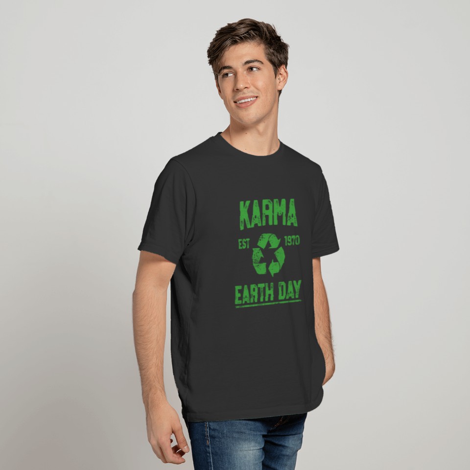 Karma Vintage Earth Day T Shirts Recycle Science Climate