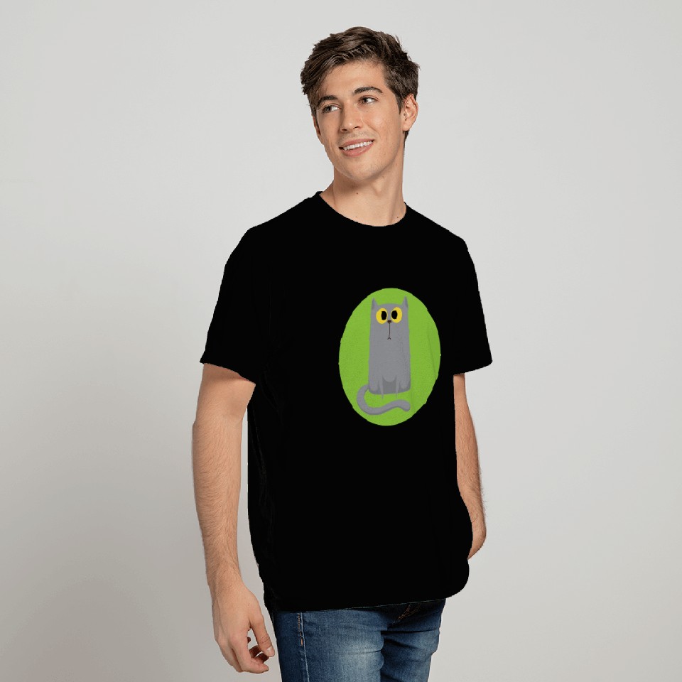 Sad Grey Cat Sitting T Shirts