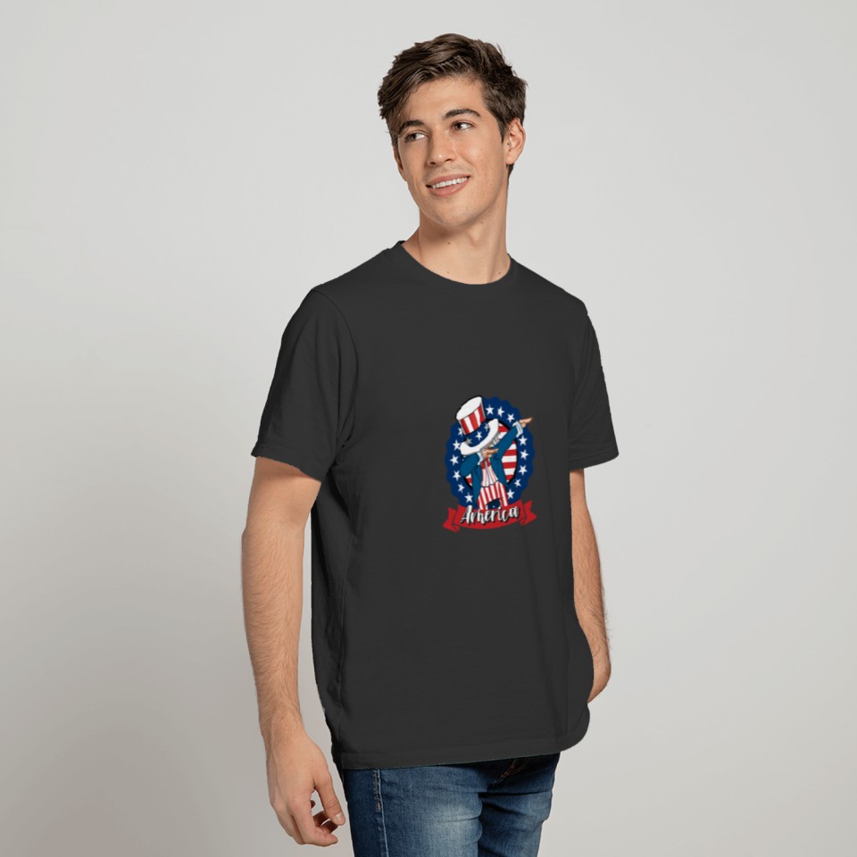 Uncle Sam Dabbing July 4th America T-shirt