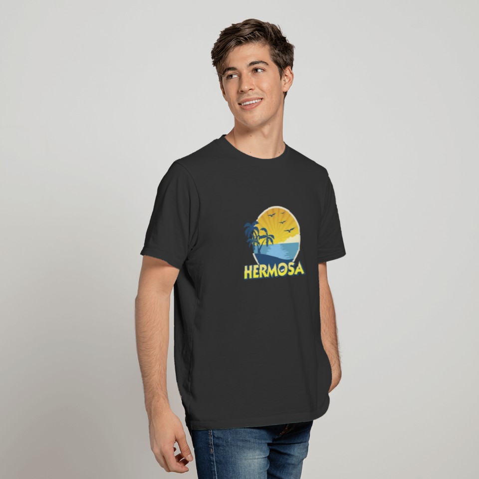 Vintage Hermosa Beach, California Surfing 70s Retro T-shirt
