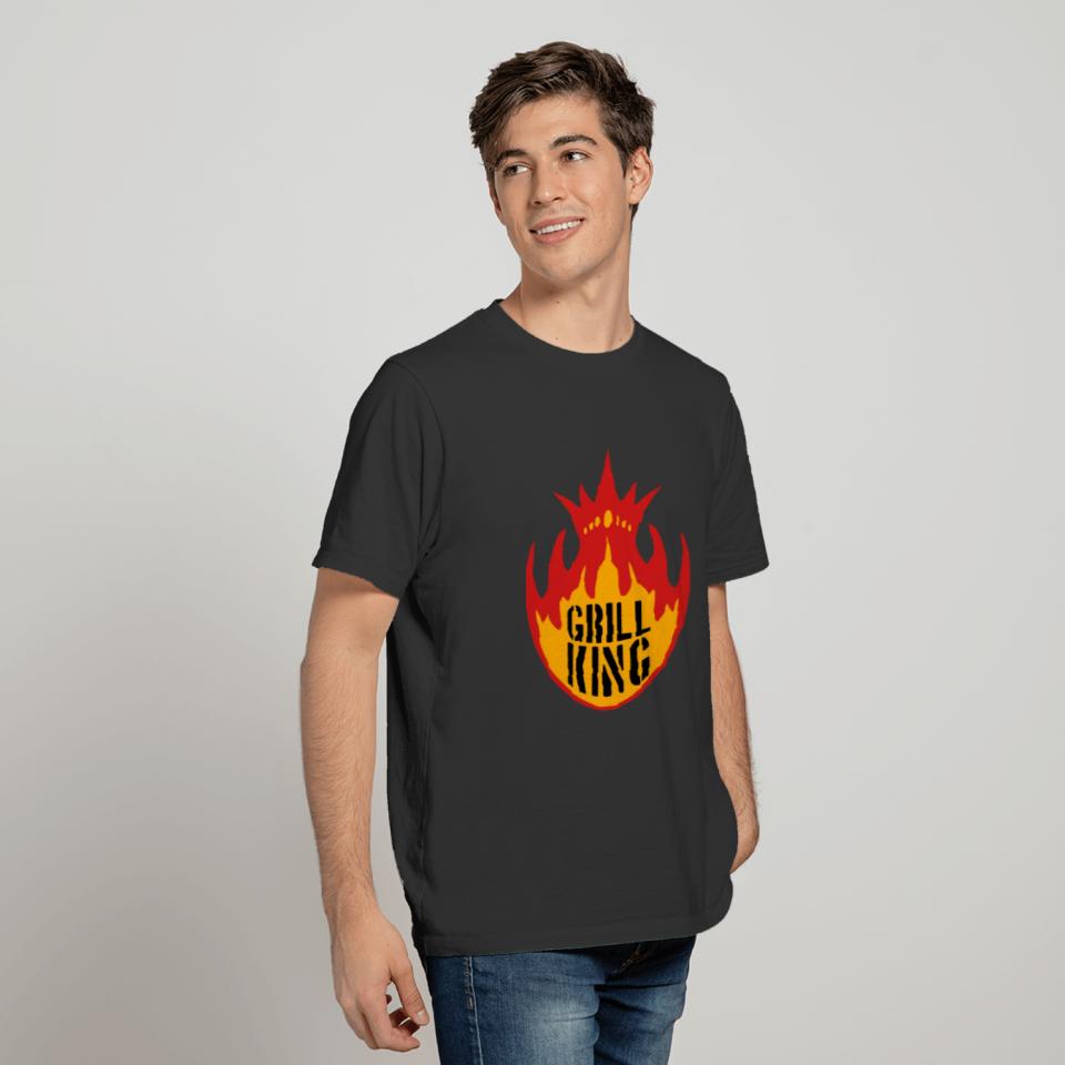 king crown fire hot flames stamp sticker emblem ch T-shirt