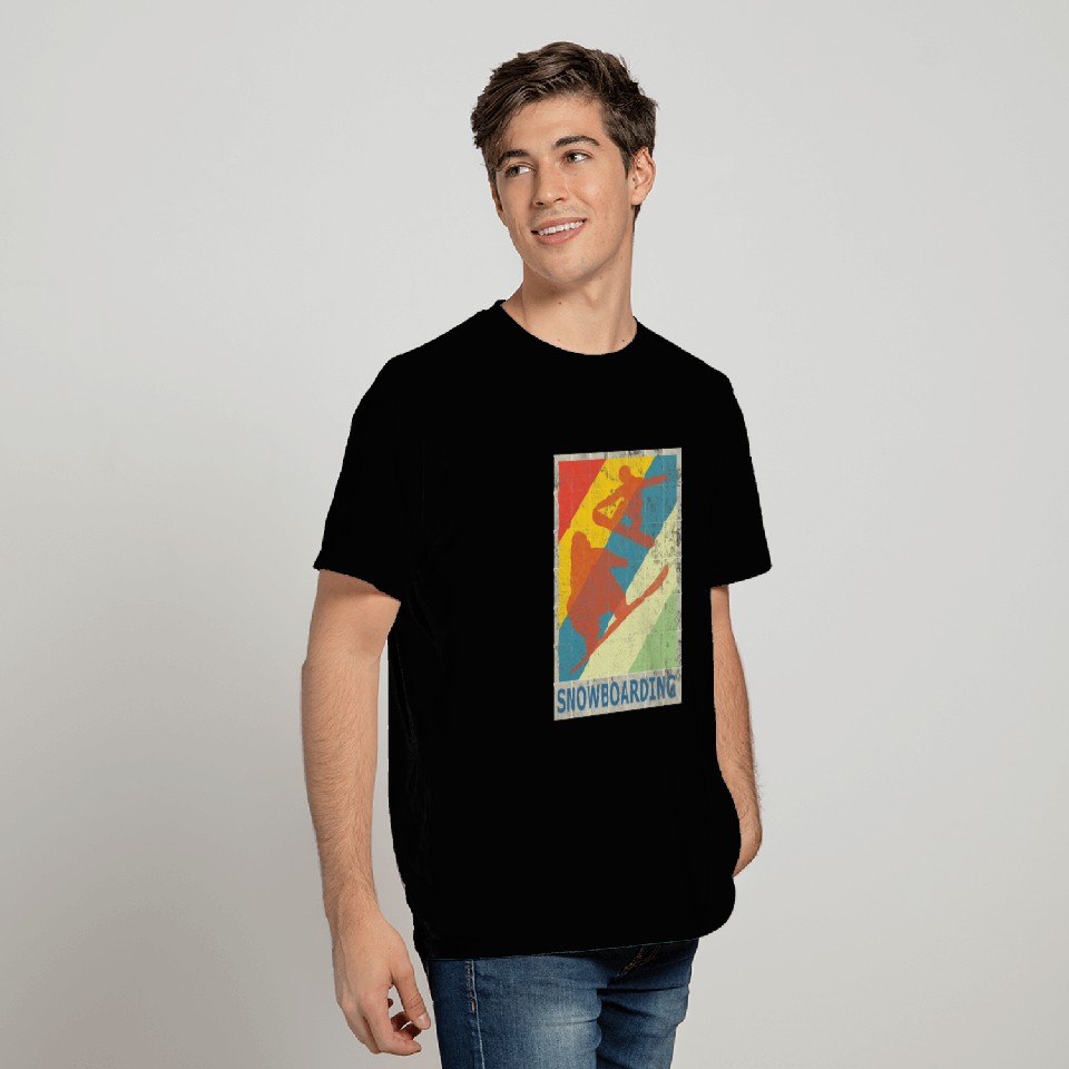 Vintage Retro Style Snowboarding Snowboarder T Shirts