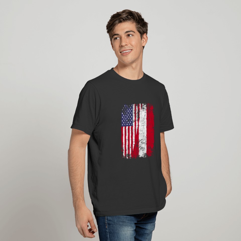 PERUVIAN ROOTS | American Flag | PERU Gift T-shirt