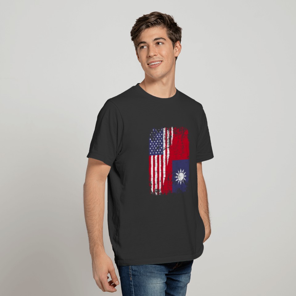 TAIWANESE ROOTS | American Flag | TAIWAN T-shirt