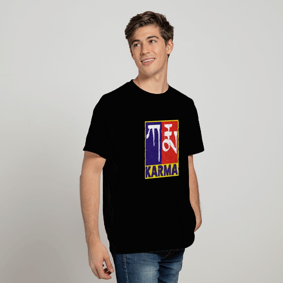 Karma Tibetan Word Text T Shirts
