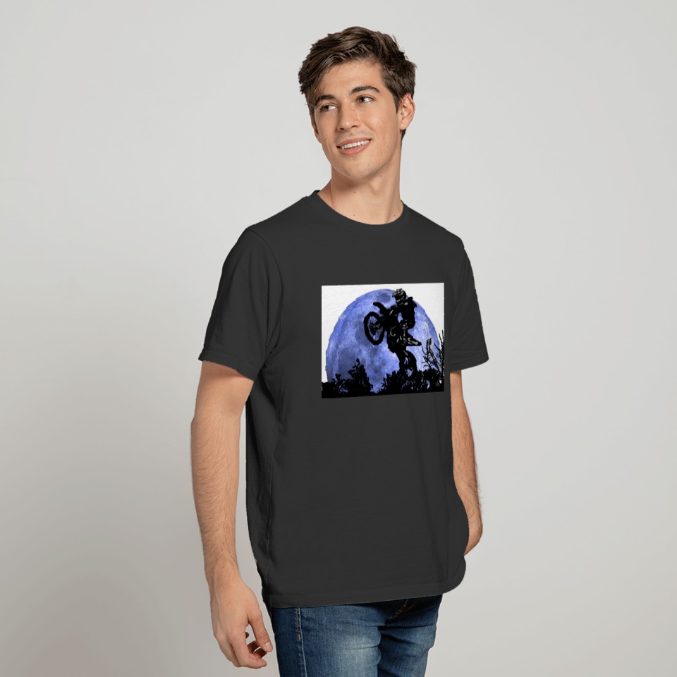 Motorcycle and the moon T-shirt