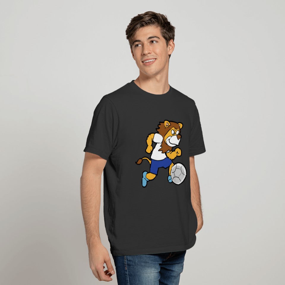 Cute Funny Cool Lion Soccer T Shirts