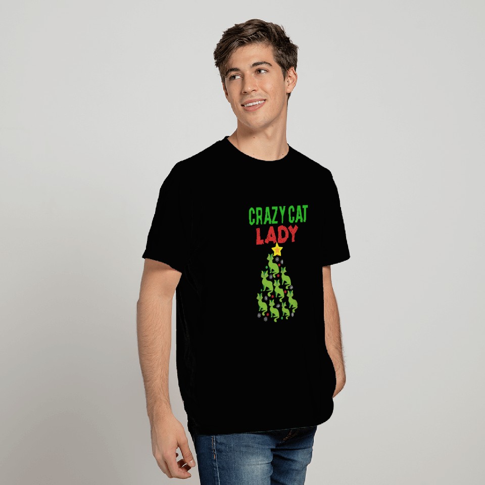 Funny Christmas Gift Crazy Cat Lady T Shirts