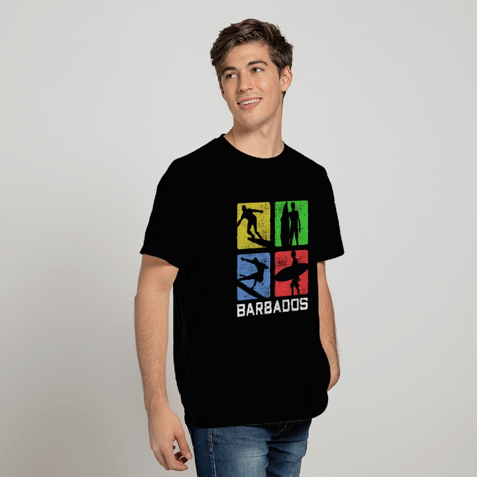 BARBADOS SURFING POP ART T Shirts