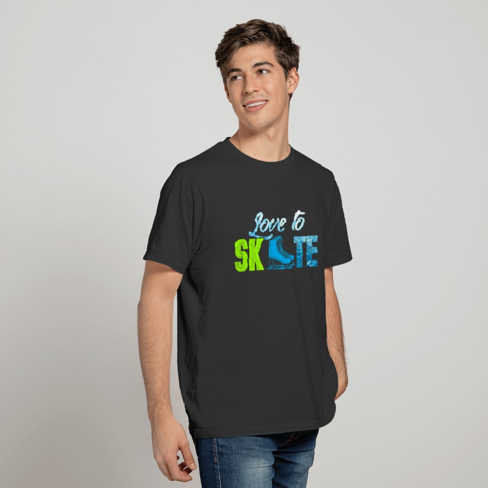 Love to skate! Ice skating! Icy winter gift, funny T-shirt