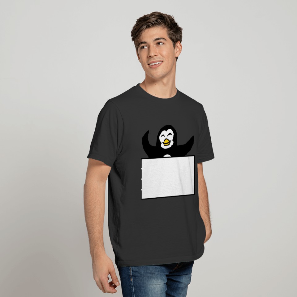 write name text shield area penguin happy cheerful T-shirt