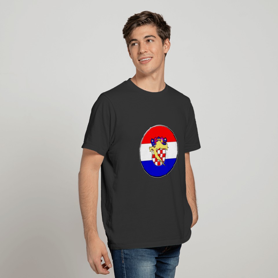 Croatia Flag Map T-shirt