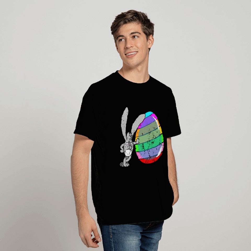 Retro Vintage Grunge Style Easter Bunny T Shirts