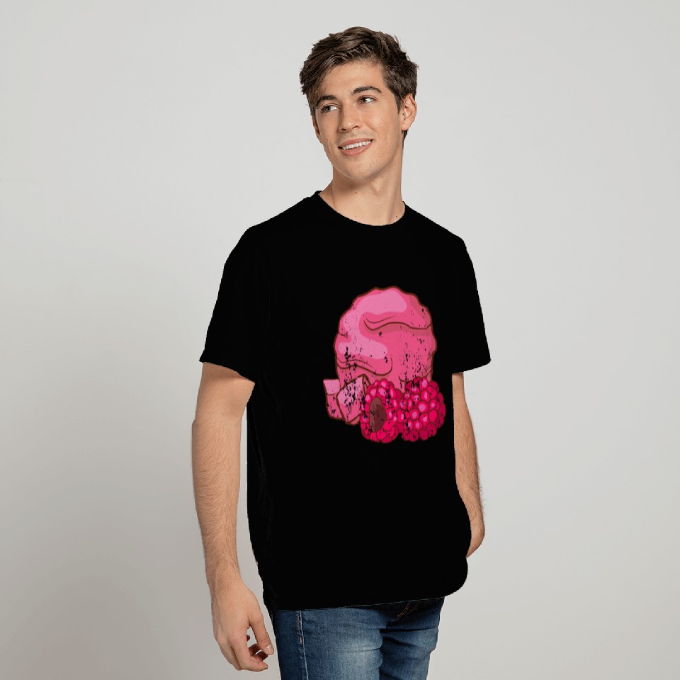Retro Vintage Grunge Style Raspberry Ice cream T Shirts