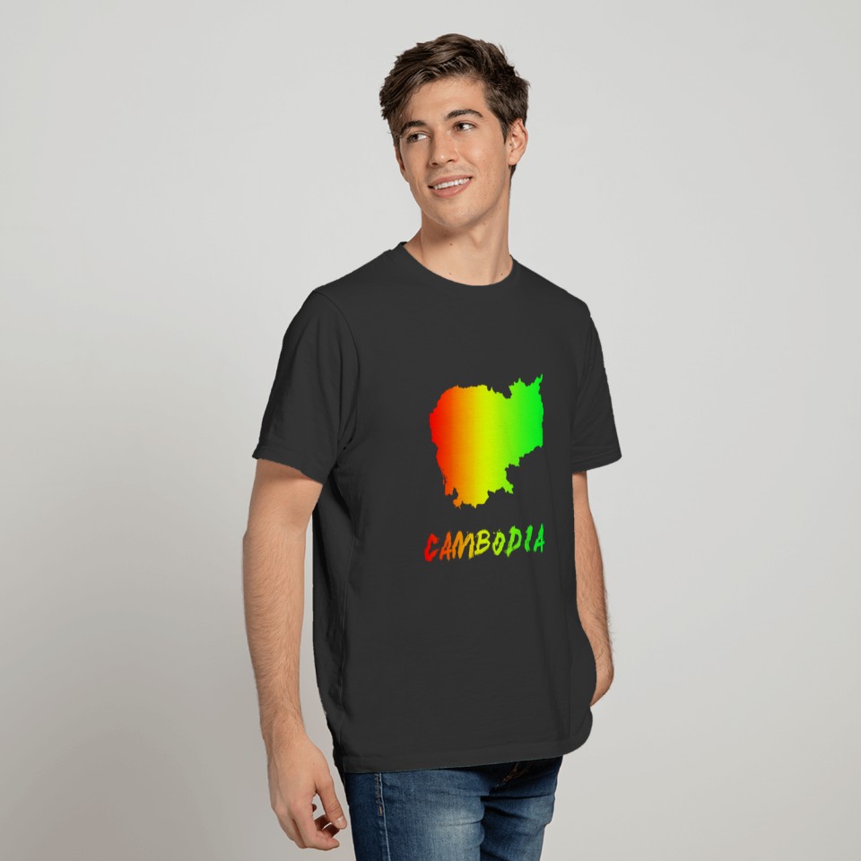 Cambodia Colorful Maps Design / Gift Present T-shirt