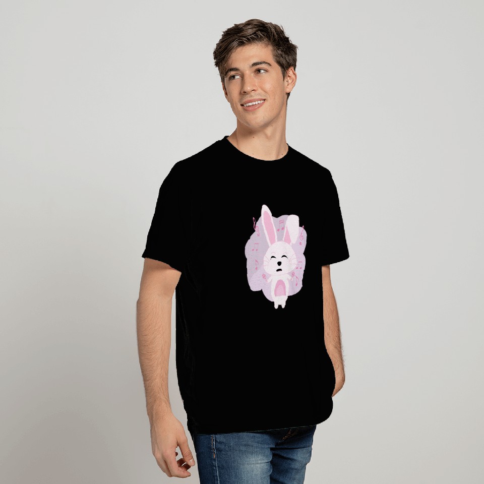 singing bunny presto notes microphone artist stage T Shirts