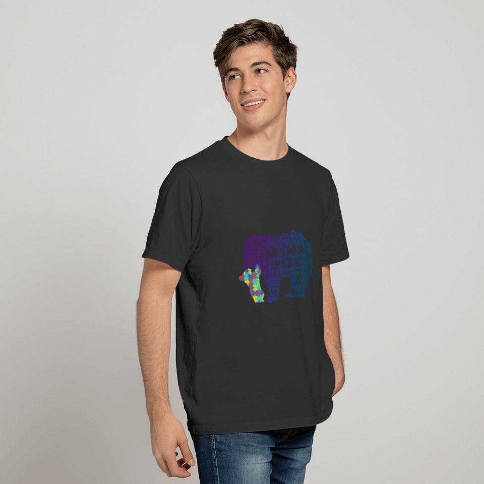 Autism Mama Bear Autistic Child Awareness Day Gift T-shirt