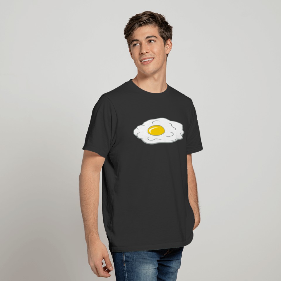 side flat fried egg cooking roast food egg yolk eg T Shirts