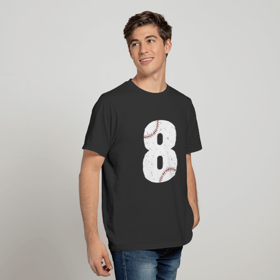 Baseball Number 8 |eighth birthday T Shirts