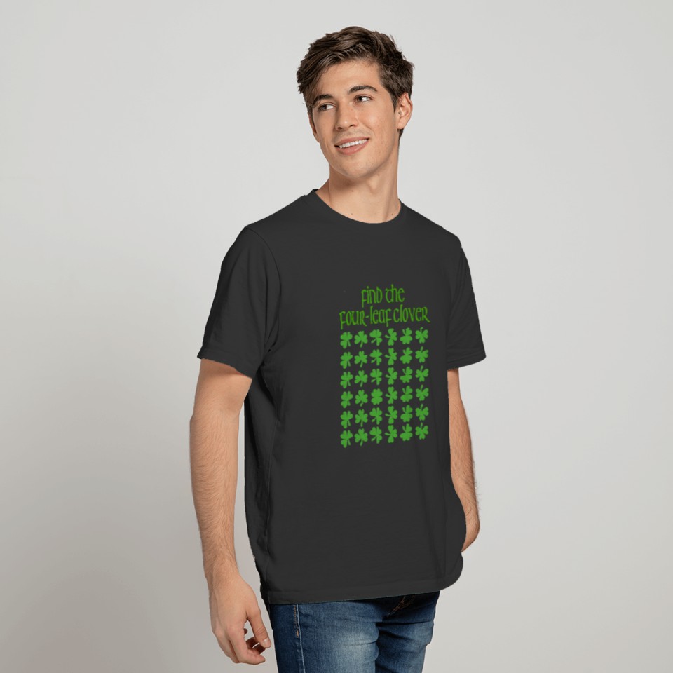 find the four leaf clover funny puzzle st patricks T-shirt