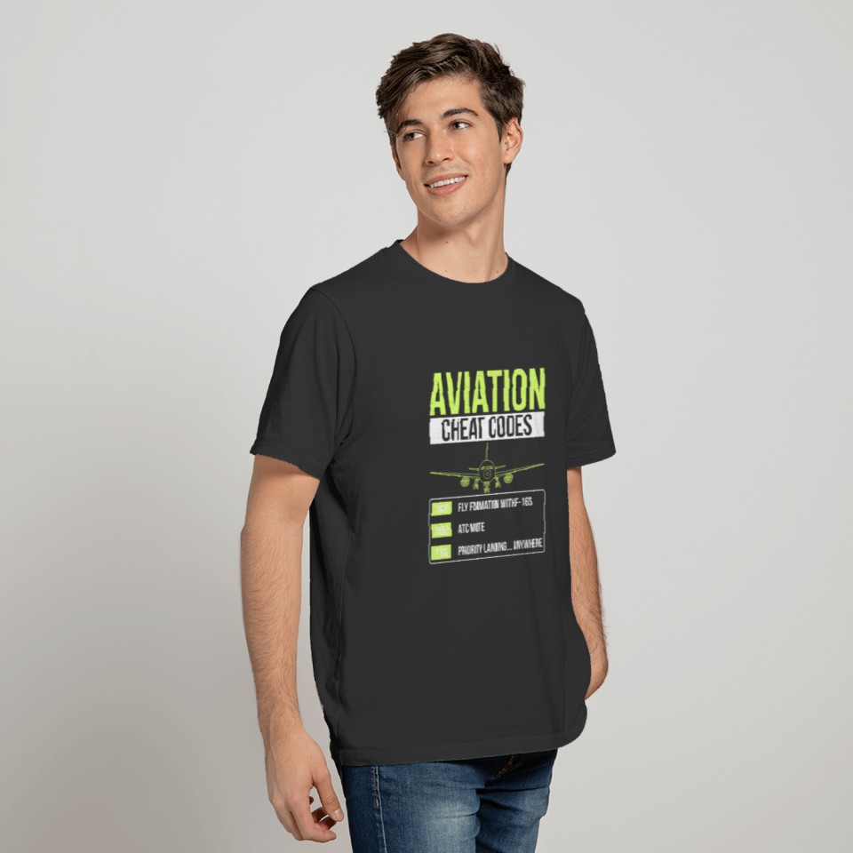 Aviation Cheat Codes Funny ATC Pilot Gift TShirt T-shirt