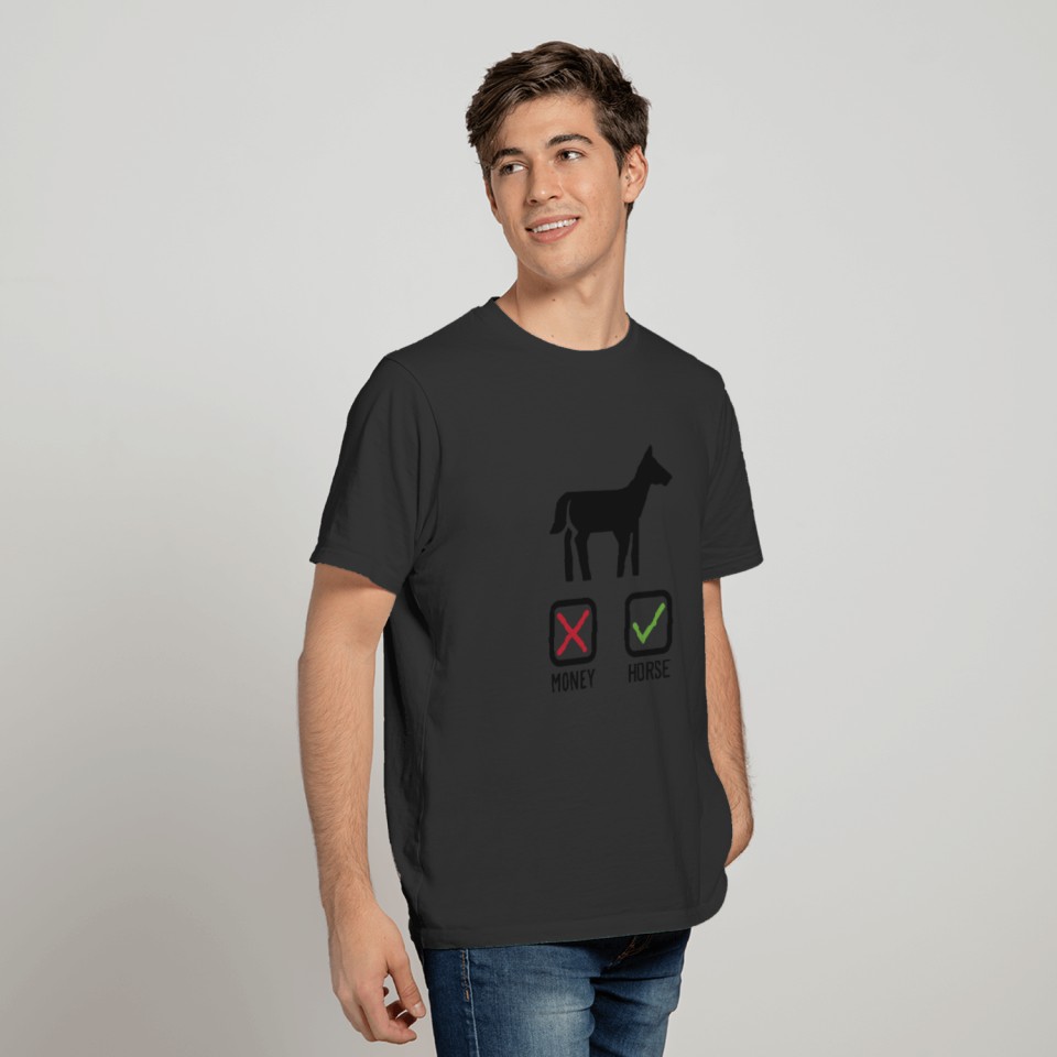 No Money Check Horse Funny T Shirt T-shirt