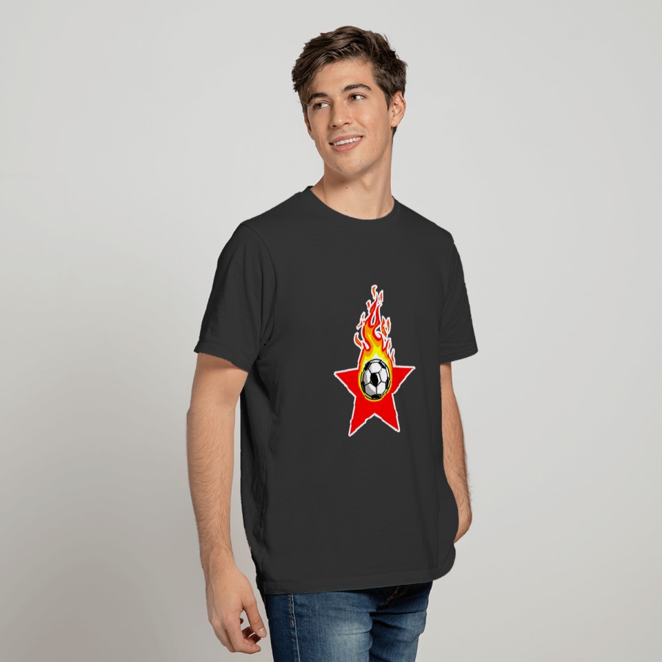 soccer ball flame T-shirt