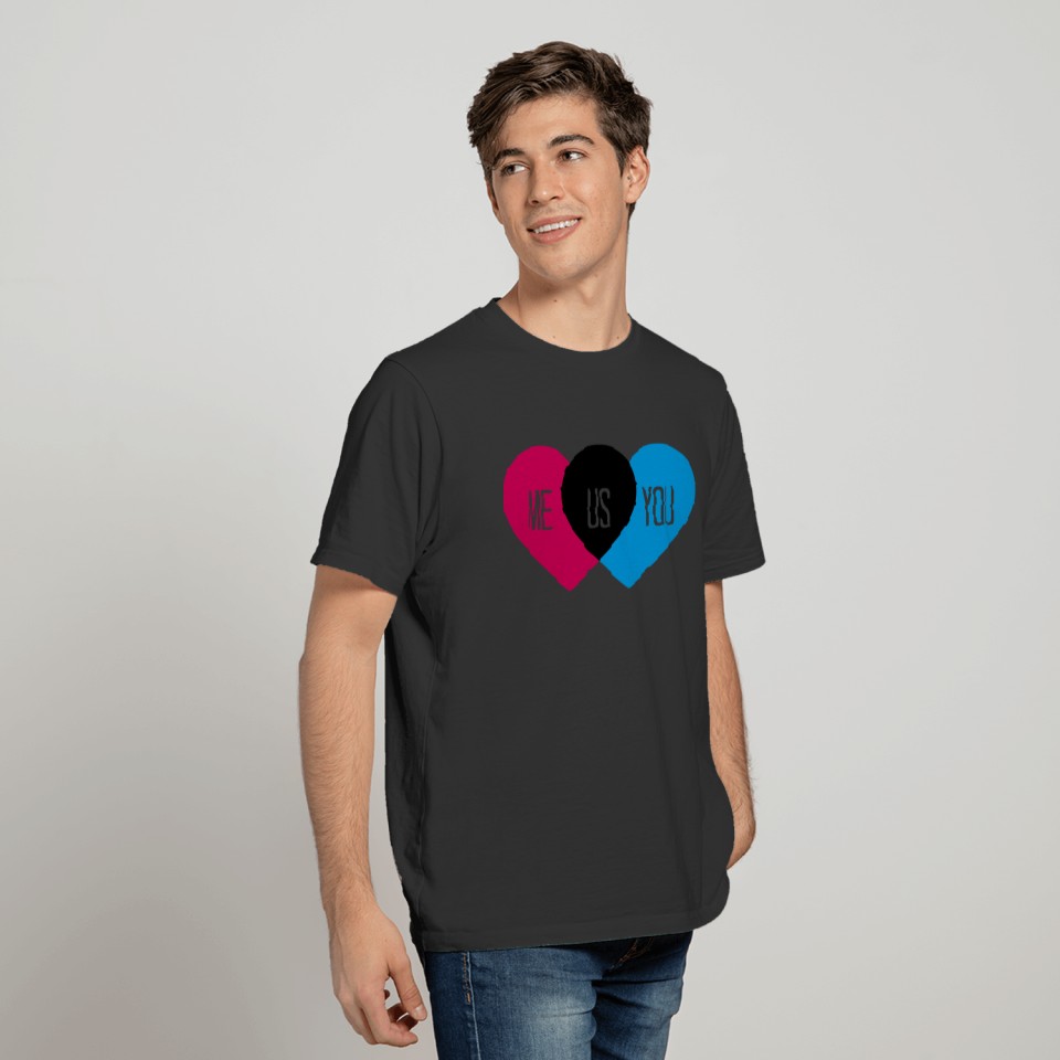 love heart shape diagram in love we both you and m T-shirt