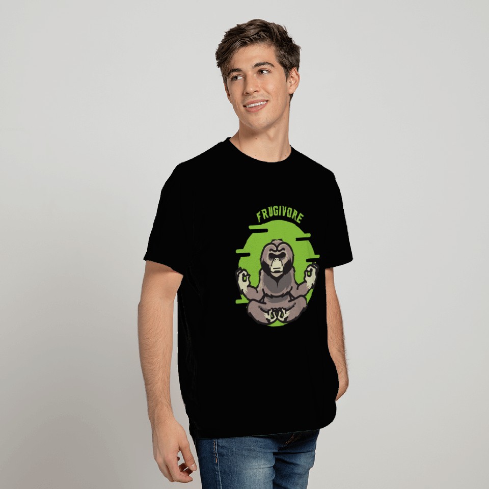 Frugivore Yoga Ape Fruit Lover T Shirts